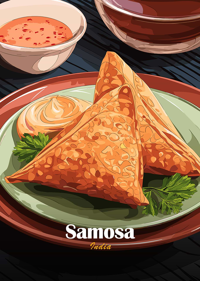 Samosa India Food Illustration