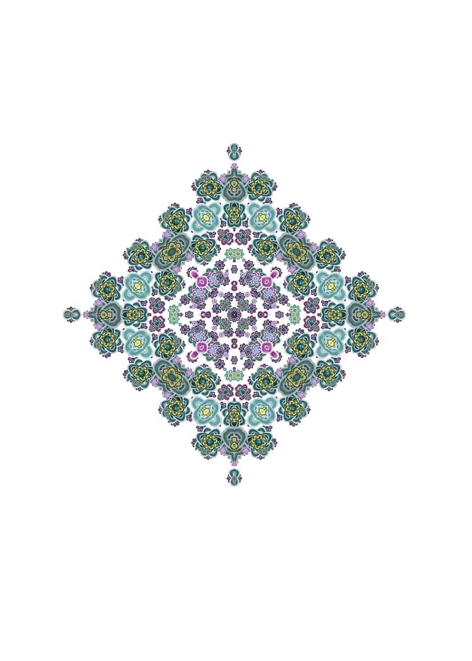Floral Mandala Pattern on White Background
