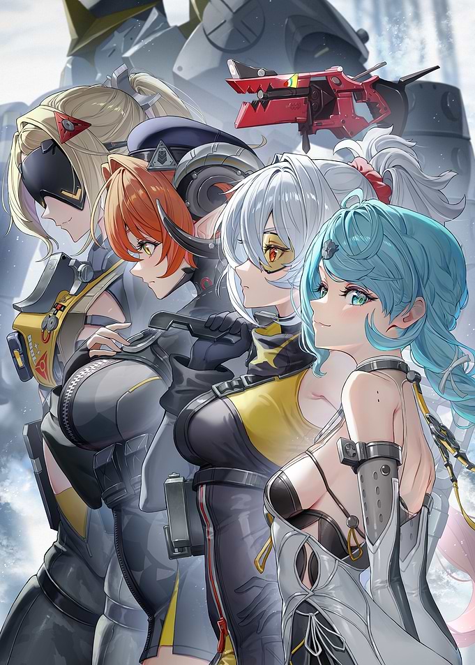 Zenless Zone Zero Girls with Mech Background
