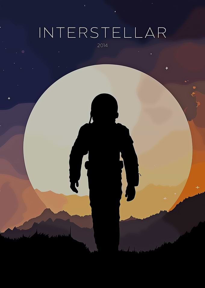 Interstellar Movie Poster Pixel Art