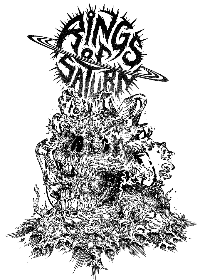 Rings of Saturn Skull Illustration