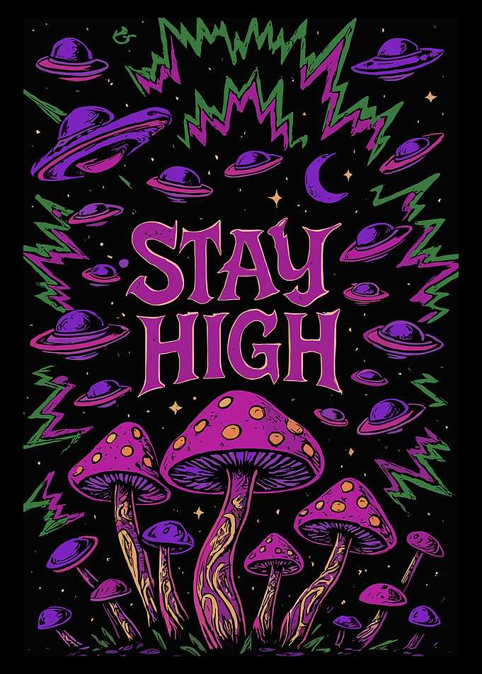 Stay High: Psychedelic Mushroom and UFO Art