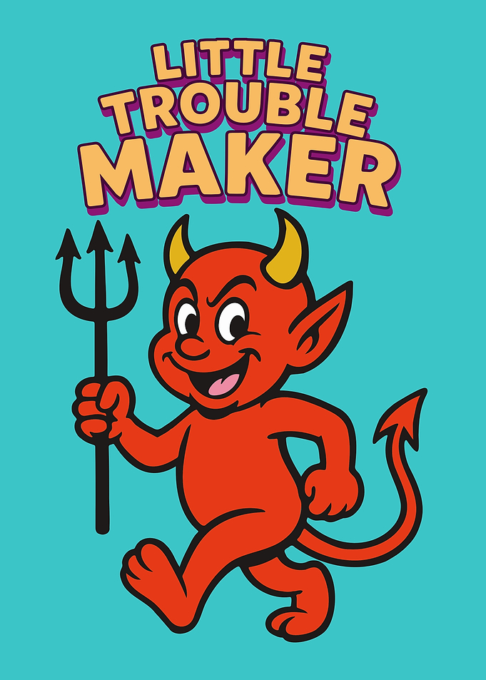 Little Trouble Maker Devil Cartoon