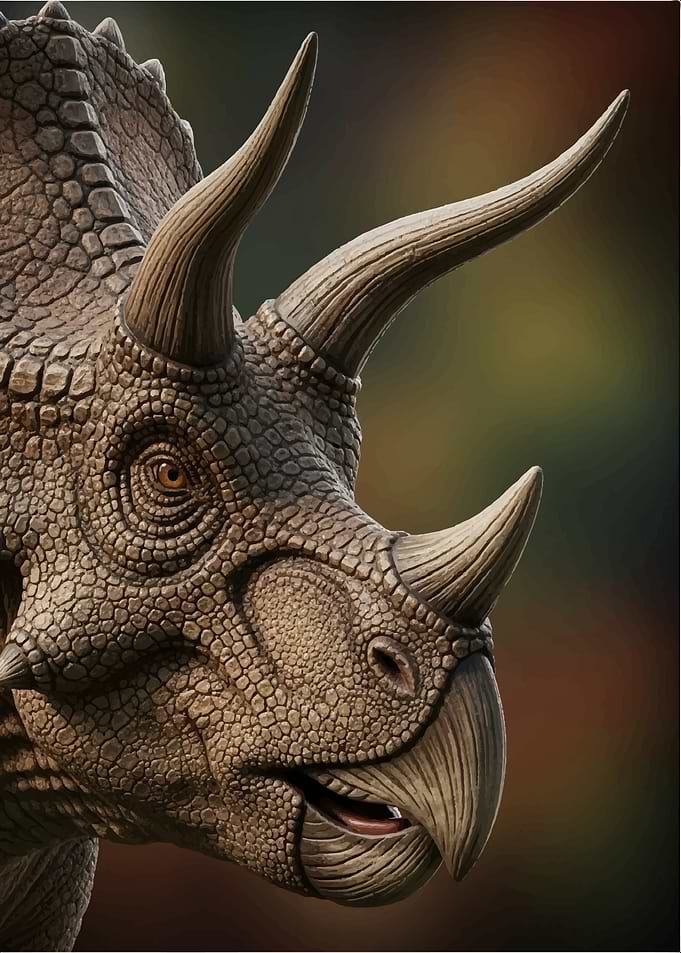 Detailed Triceratops Portrait