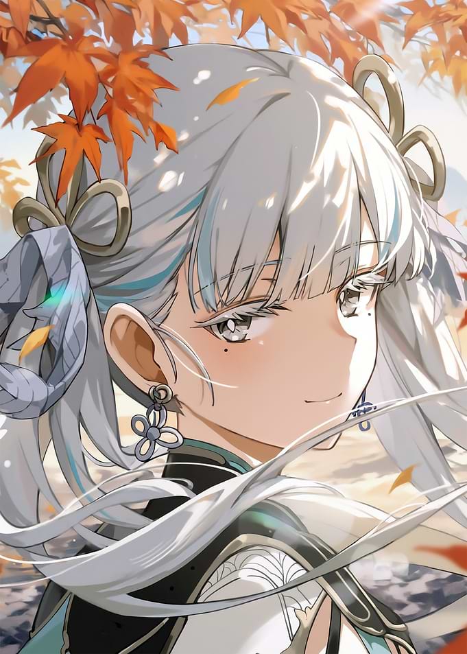 Anime Girl in Autumn Setting