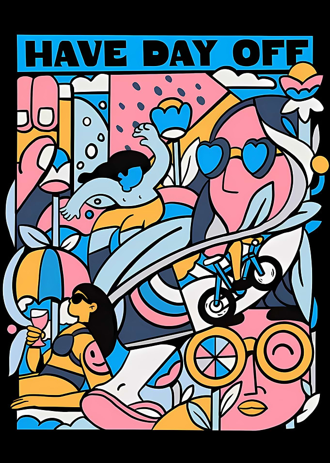 Have Day Off Abstract Illustration