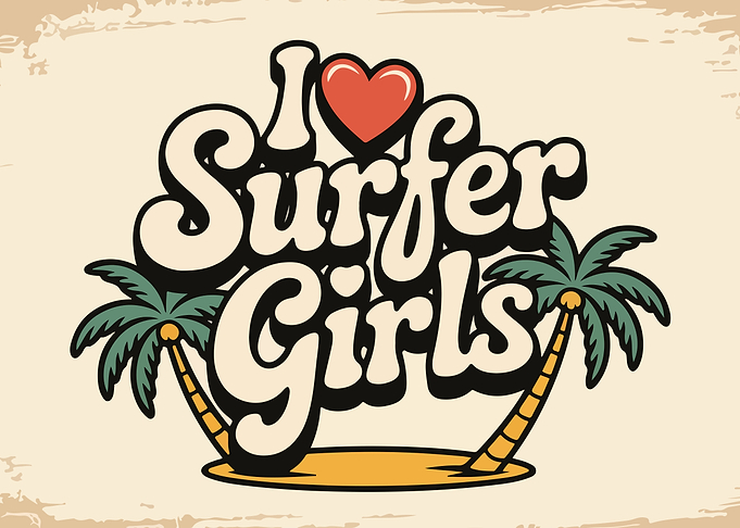 I Love Surfer Girls Graphic
