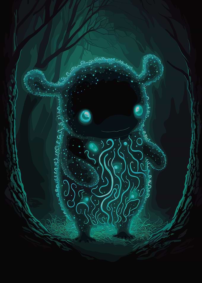 Glowing Forest Spirit Pixel Art