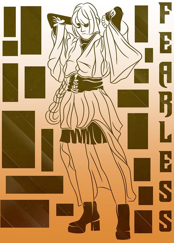 Fearless Fashion Illustration in Sepia Tones