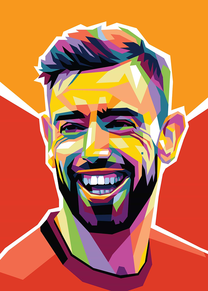 Bruno Fernandes Colorful Pop Art Portrait
