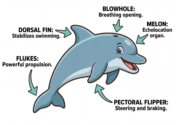 Cartoon Dolphin Anatomy