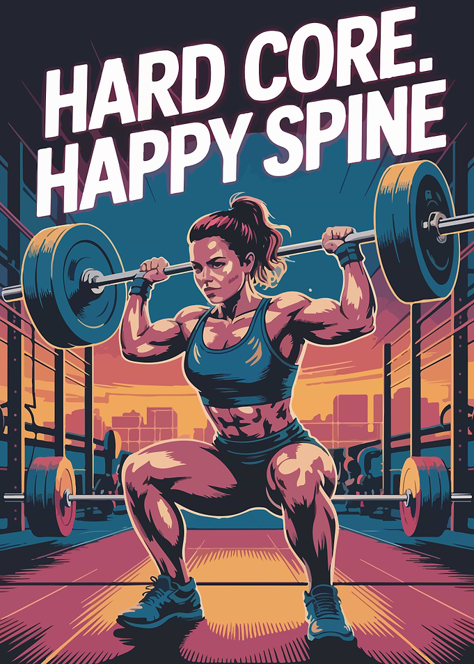 Hard Core Happy Spine Gym Poster