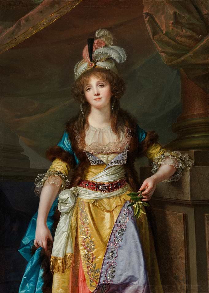 Jean-Baptiste Greuze – Portrait of a Lady in Turkish Fancy Dress | Elegant 18th-Century Portrait
