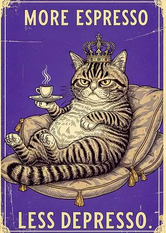 More Espresso, Less Depresso Cat