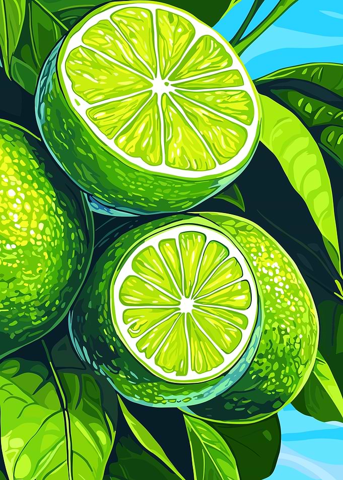 Fruit Painting Kitchen Wall Art Citrus Poster