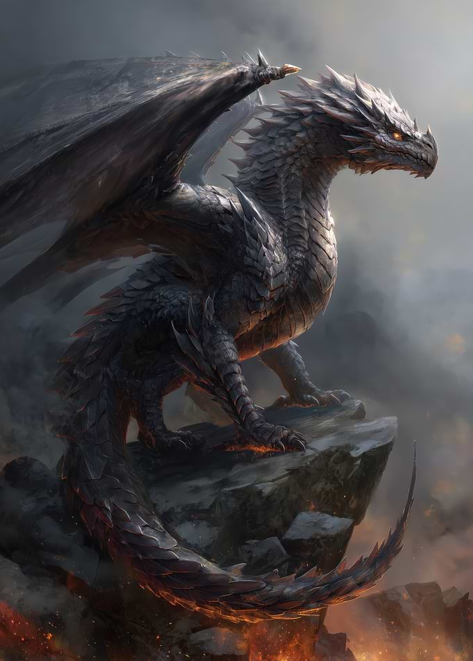 Majestic Gray Dragon