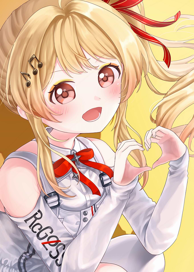 Anime Girl with Heart Hand Gesture
