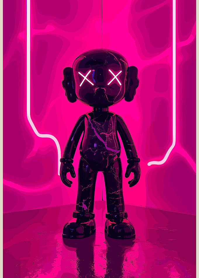 Kaws Companion Figure with Neon Lights