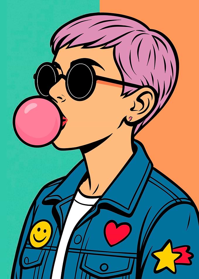 Pop Art Bubblegum Girl