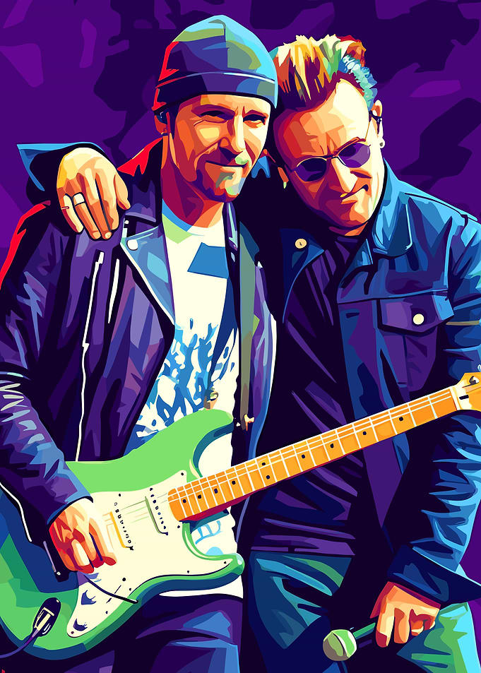 U2 Bono and The Edge Portrait