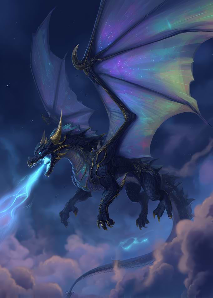 Majestic Blue Dragon