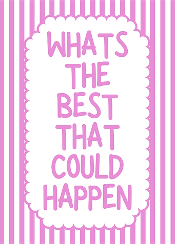 Optimistic Pink Striped Text Art
