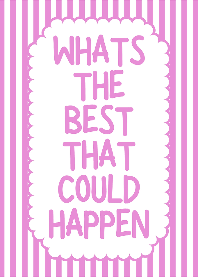 Optimistic Pink Striped Text Art