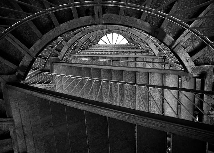 Spiral Staircase Black and White