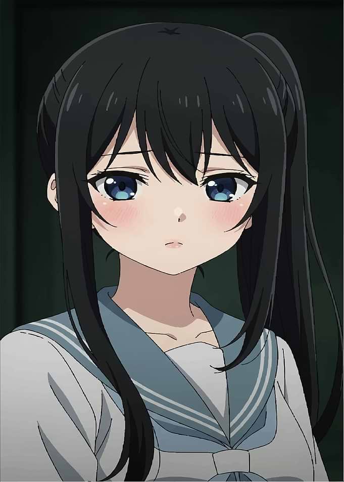 Anime Girl Portrait with Blue Eyes