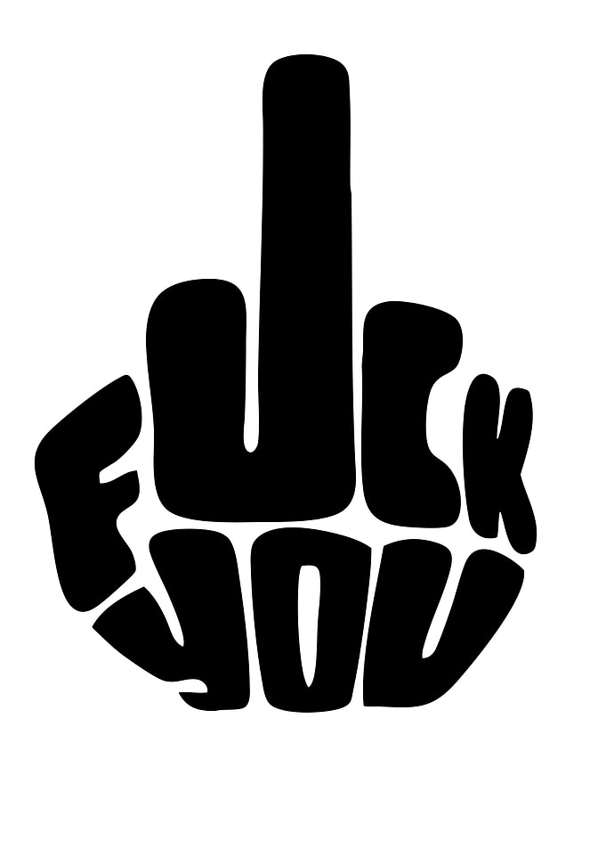 Middle Finger 'Fuck You' Typography Art