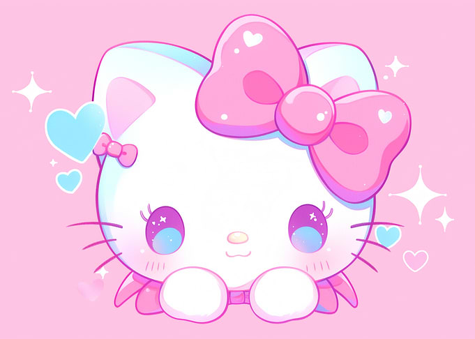 Cute Hello Kitty Pink and Blue