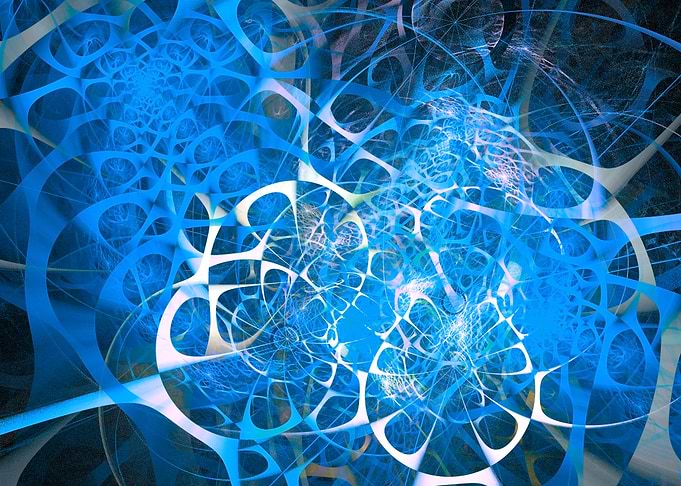 Abstract Blue Fractal Design