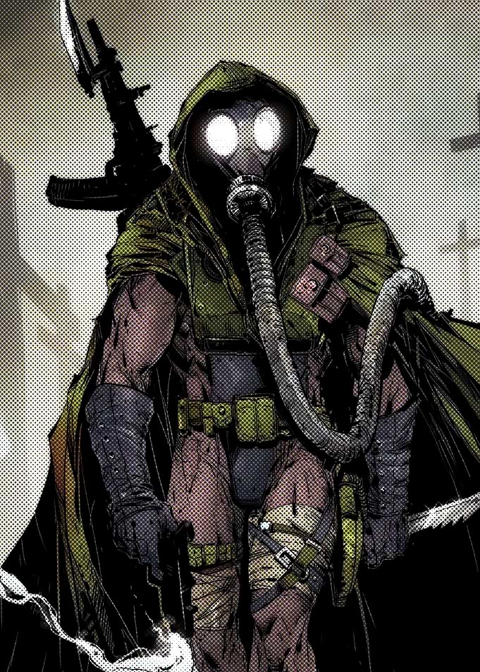 Post-Apocalyptic Warrior with Gas Mask