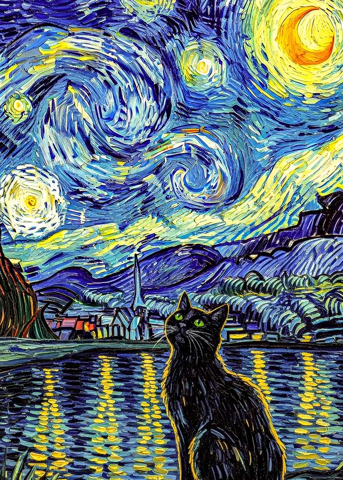 Starry Night Cat