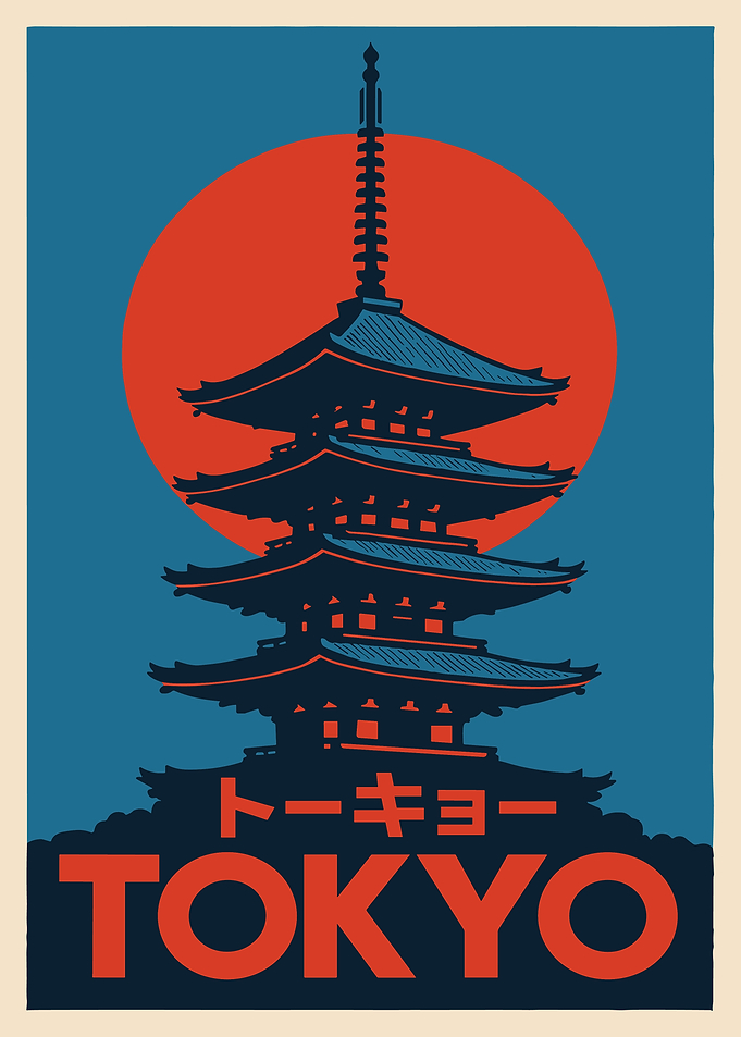 Tokyo Pagoda Art Print