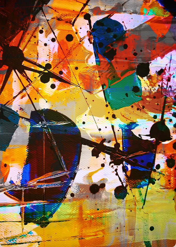 Abstract Colorful Splatter Painting