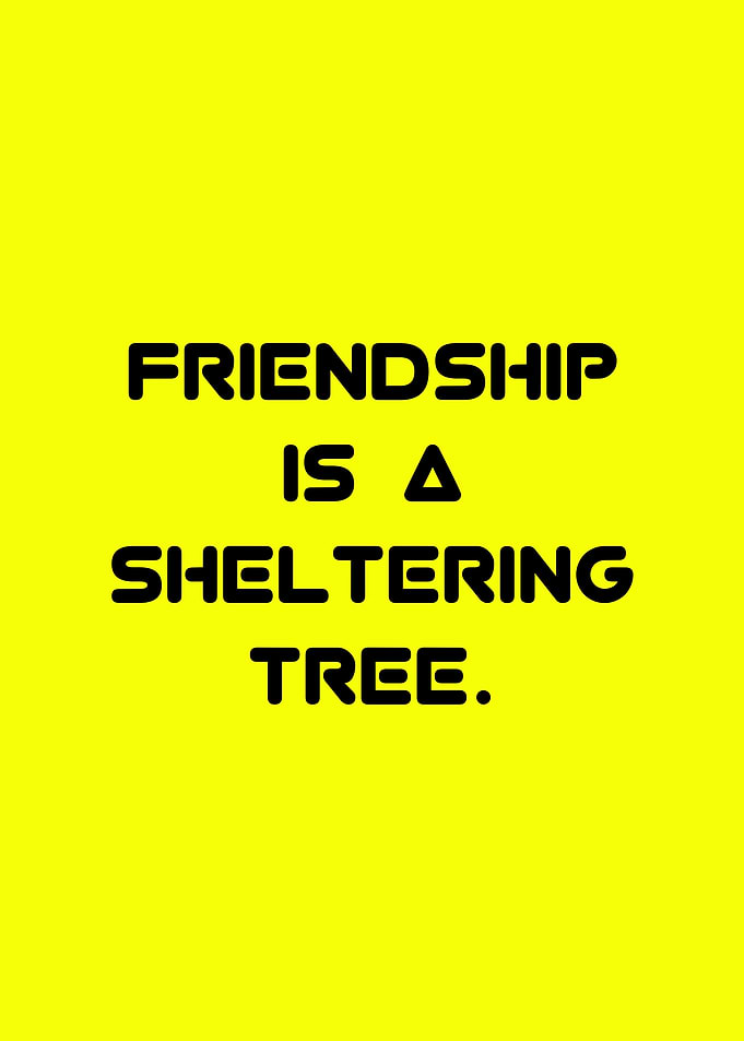 Friendship is a Sheltering Tree