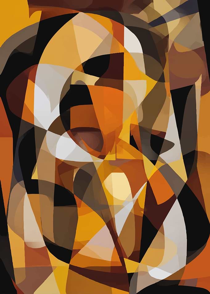 Abstract Geometric Composition in Warm Tones