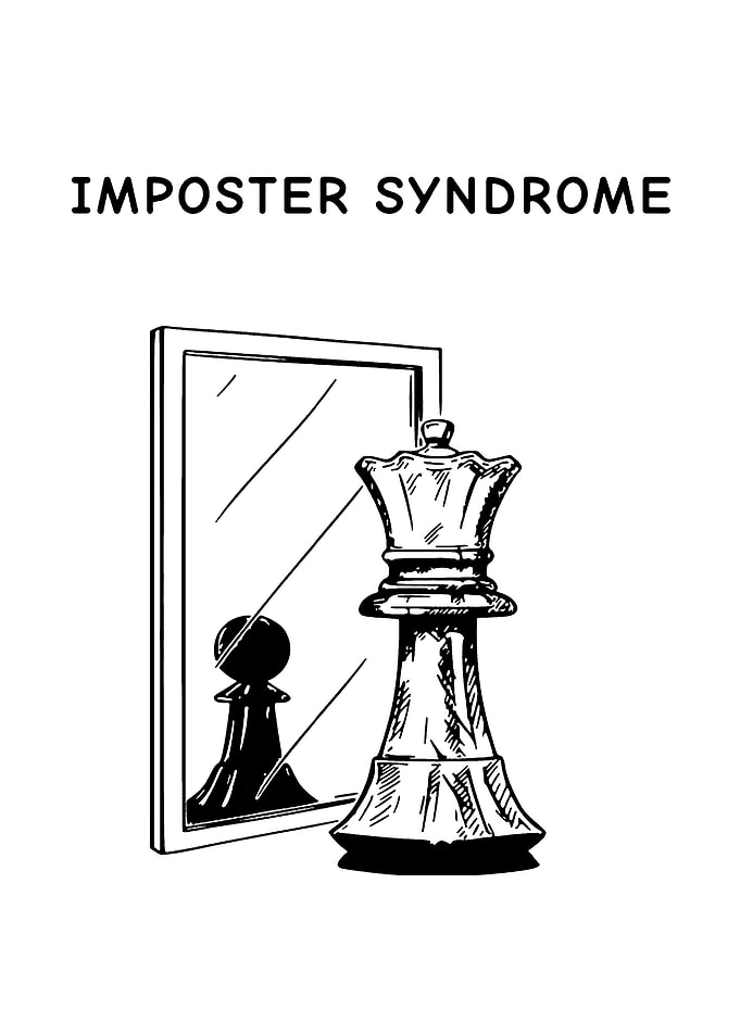 Imposter Syndrome Chess Piece Illustration