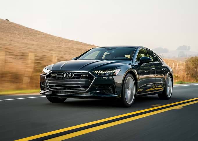 Dark Blue Audi on the Road