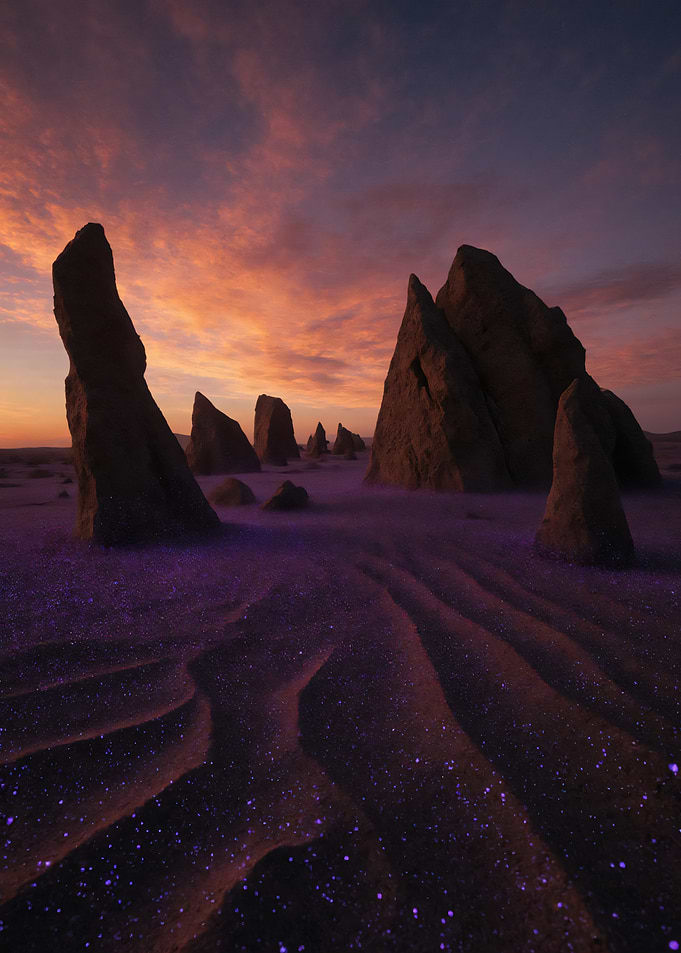 Desert landscape with rock formations