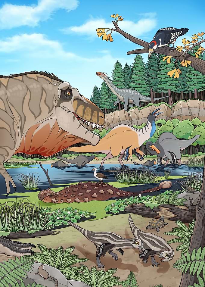 Dinosaur Landscape Illustration