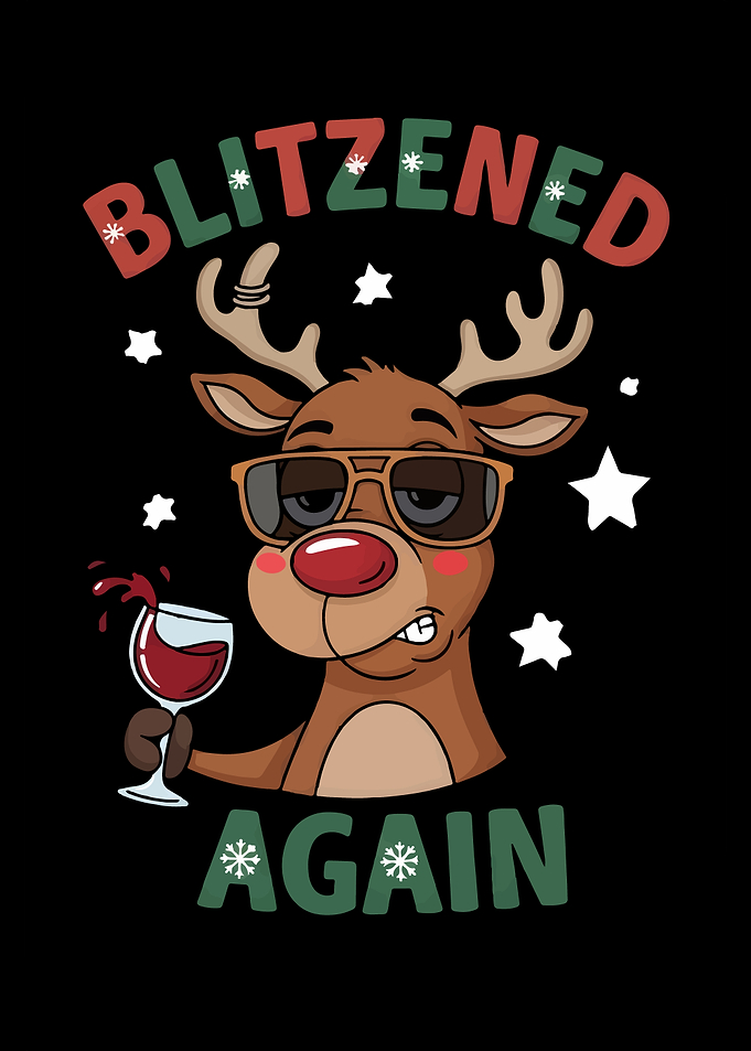 Blitzened Again Reindeer Cartoon
