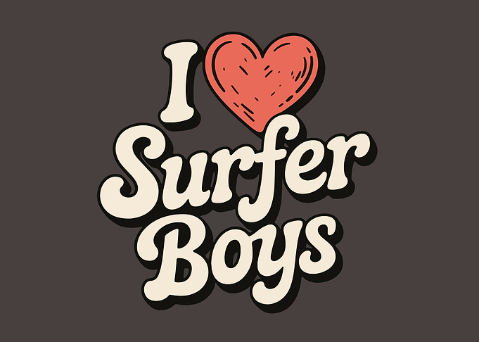 I Love Surfer Boys Graphic