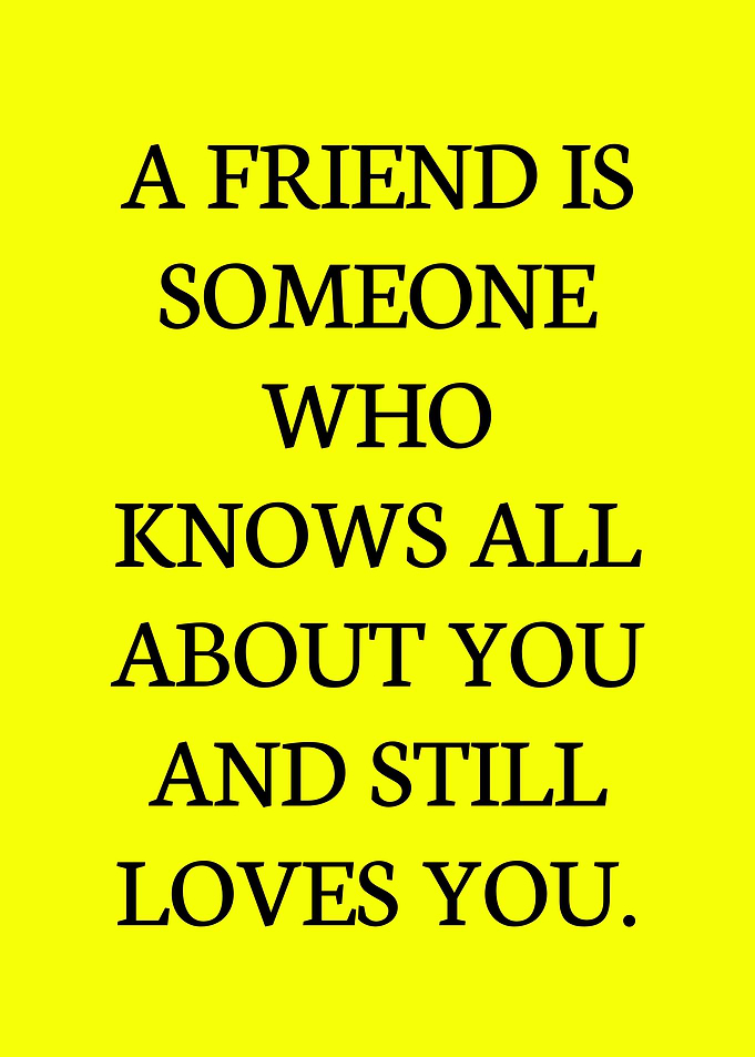 Friendship Quote on Yellow Background