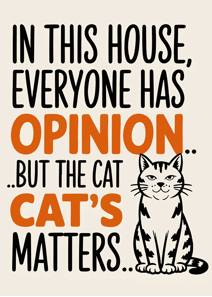 Cat Opinion Matters House Sign