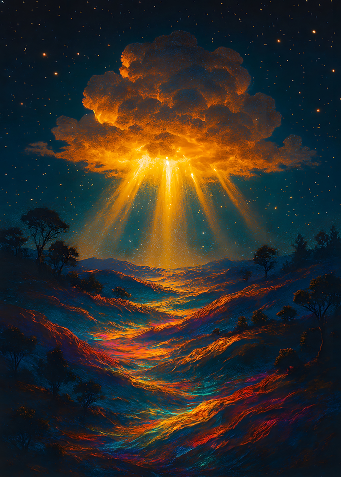 Golden Light Over Colorful Landscape