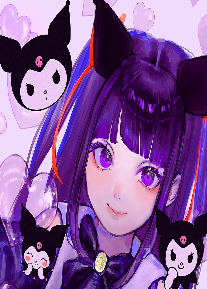 Anime Girl with Kuromi Characters