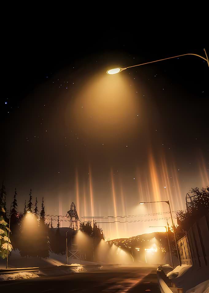Winter Night Street Lights