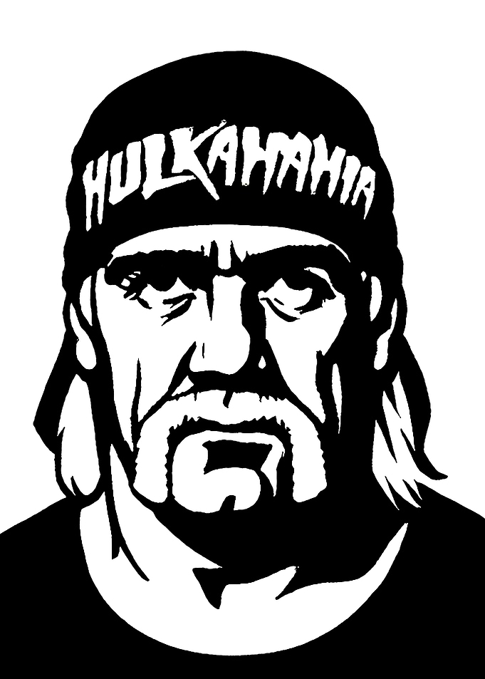 Hulk Hogan Black and White Portrait